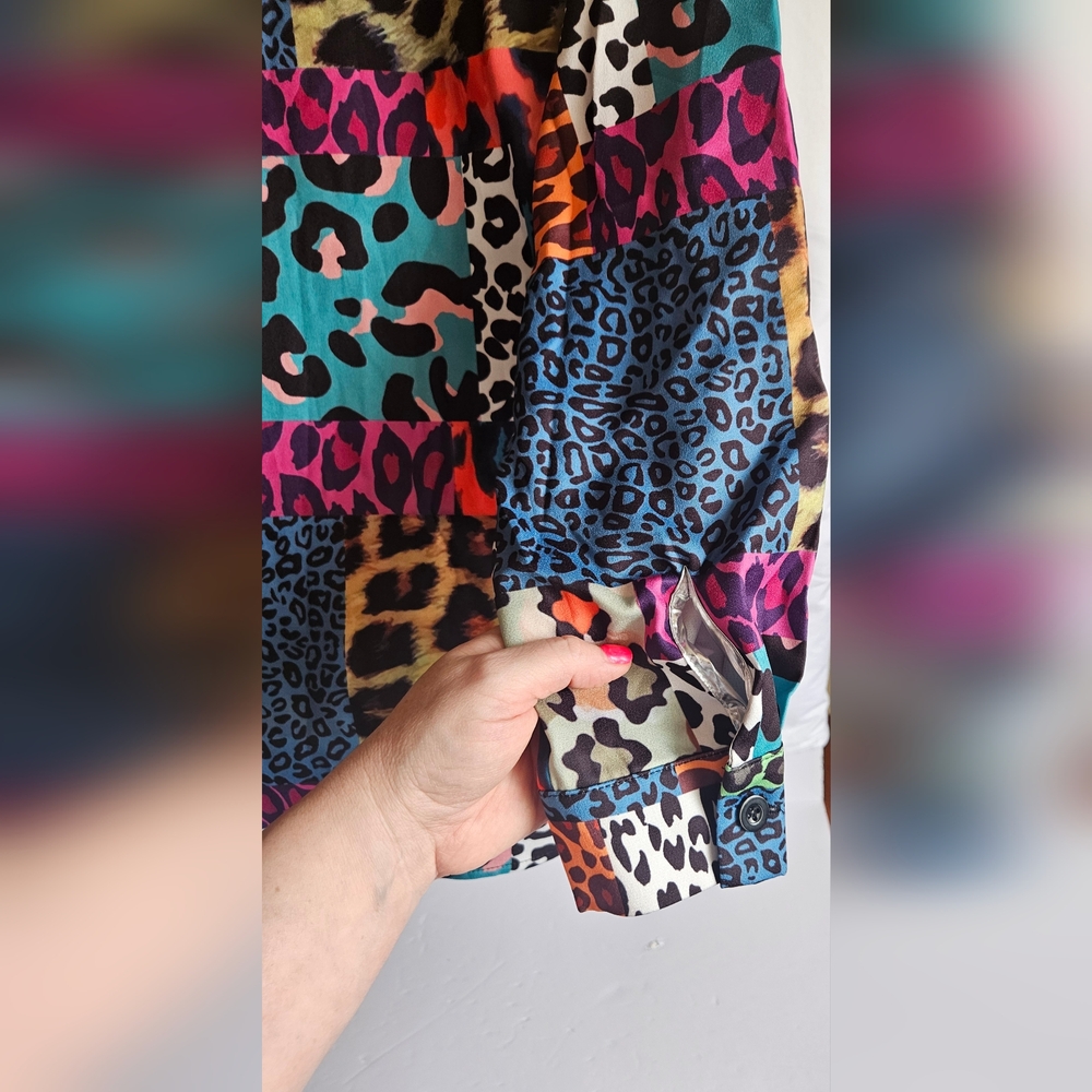 AKIRA Multicolor Patchwork Blouse NWT - image 5